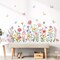 Pink Wildflower Wall Stickers Garden Flower Daisy Butterflies Floral Botanical Wall Art Decals